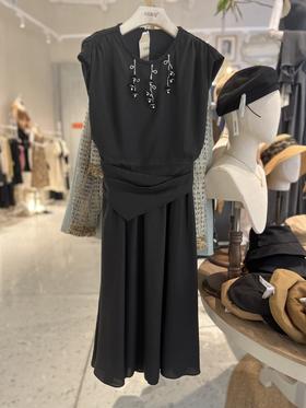 【门店同款】夏季手工花朵配饰收腰连衣裙 153550783