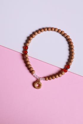 LSTX0188°印度老山檀香|白/红玛瑙手链手串