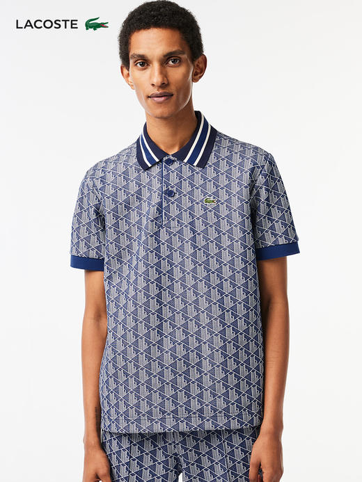 【海南专供价】Lacoste法国鳄鱼男士新款印花短袖POLO衫DH1417-10 商品图0