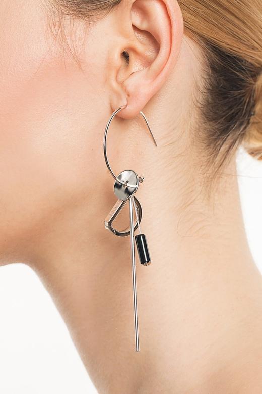 SUMMER & SAGE 几何体组合纯银耳坠 3547 商品图2