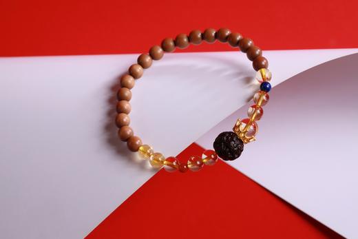 LSTX0211°印度老山檀香|黄水晶手链手串 商品图1