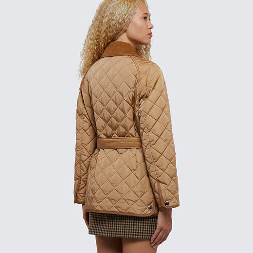 【二】BURBERRY 巴宝莉 女士钻石绗缝尼龙夹克棉服 米色 8071842 A7026 商品图2