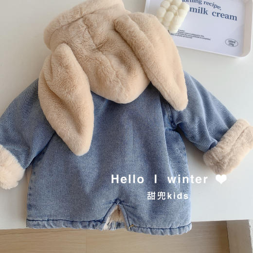 【秋冬新款！加绒牛仔外套】女童秋冬装加绒牛仔外套，儿童冬季加厚连帽牛仔衣，中小童女宝宝上衣li 商品图1