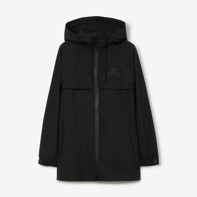 BURBERRY 巴宝莉 女士马术骑士印花束带短款风雪大衣 黑色 8071387 A1189