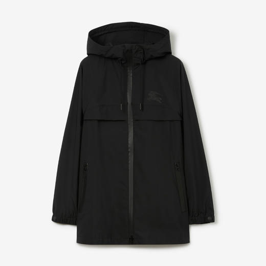 BURBERRY 巴宝莉 女士马术骑士印花束带短款风雪大衣 黑色 8071387 A1189 商品图0