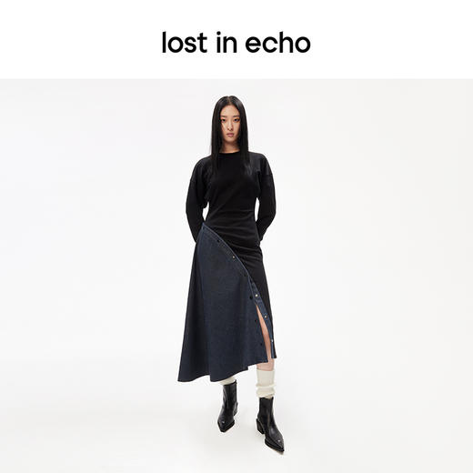[断码]lost in echo设计师品牌尖头牛皮粗跟阔筒踝靴切尔西靴通勤短靴女 商品图1