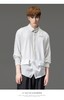 PINLI品立裁魂秋季新品尖领纯色长袖衬衫拼接休闲潮牌男衬衣BC233113005 商品缩略图0