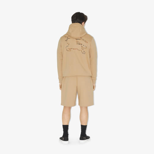 BURBERRY 巴宝莉 男士格纹马术骑士徽标棉质休闲短裤 卡其色 8072705 A7405 商品图3