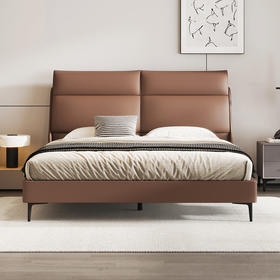 喜梦宝软床简约意式主卧生态真皮床1.8米皮艺软床轻奢双人床