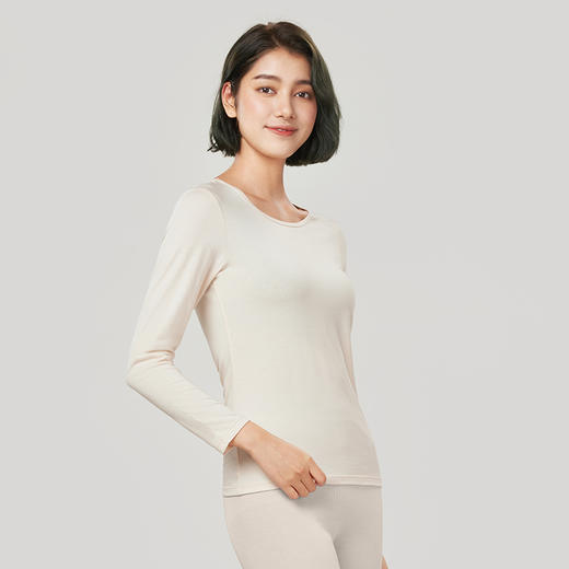 都市丽人轻暖保暖衣女5至15度适穿超薄RC5050薄款单件保暖衣上衣秋衣LW3DA1 商品图3