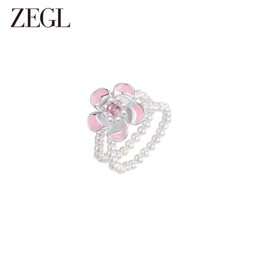 ZEGL设计师花系列法式人造珍珠花朵戒指女小众设计指环开口食指戒 商品图1