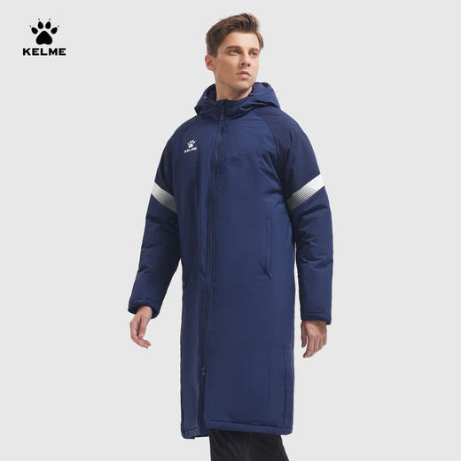 卡尔美冬季保暖连帽长款棉服 商品图4