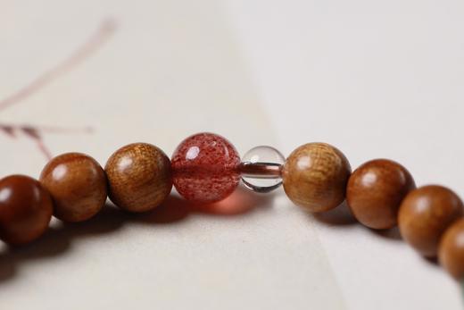 JSNM0127°老料金丝楠木|绿莓晶水晶手串 商品图5