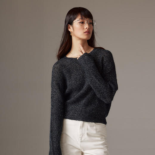 7756  IN AND ON 高定羊毛亮丝毛衣7756 商品图2