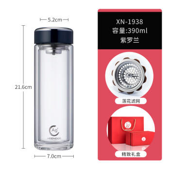 希诺双层抗菌玻璃杯玻璃杯XN-1938   390ml 商品图1