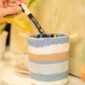 海洋条纹收纳筐棉绳编制收纳包桌面玩具杂物篮子