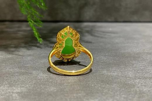 【御珠宫坊】金镶碧玉葫芦戒指 商品图5