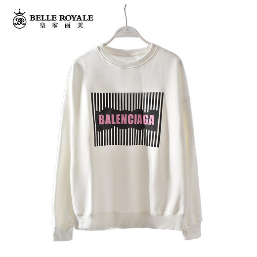 春秋款卫衣女士小众圆领字母小兔子印花棉宽松无帽长袖上衣SZ2676/2677 商品图2