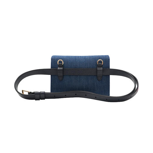 COACH 奥莱款迷你女士牛仔布配皮单肩斜挎小方包 商品图3