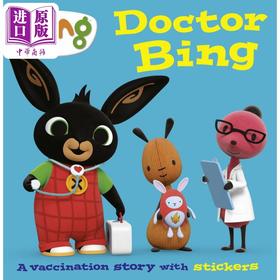 【中商原版】小兔兵兵打疫苗 带贴纸 Doctor Bing A Vaccination Story with stickers英文原版 亲子绘本 动物故事儿童图画书