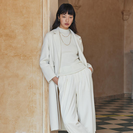 IN AND ON 100%绵羊毛高阶色单扣双面呢大衣20568 商品图4