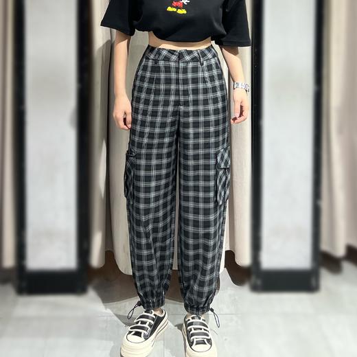 1BMZ格纹松紧收脚休闲裤20807（黑A）DT99 秋季 223553000028 商品图0