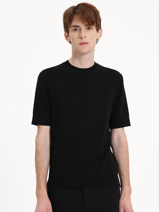 callisto璀璨黑全羊毛针织短袖
 FSKWS002C BK 商品图0