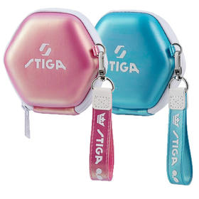 Stiga斯帝卡乒乓球盒CP-9T幻彩乒乓球球盒4只装乒乓球收纳盒便携小球盒乒乓球包皮革装饰  3色可选