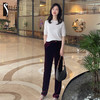 圣三利女装  时尚优雅金丝绒直筒裤SL2036149 商品缩略图0