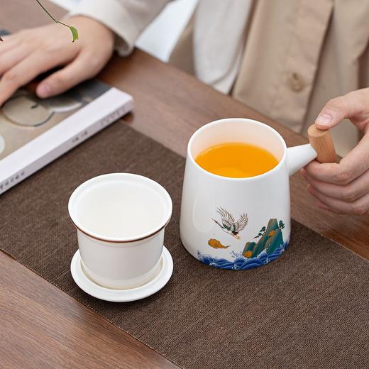 陶瓷功夫茶杯茶水分离办公杯大容量过滤茶漏马克杯个人专用便携包 商品图2