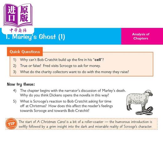 【中商原版】英国原版CGP教辅 新版GCSE英语圣诞颂歌复习问题卡 进口图书 New Grade 9-1 GCSE English A Christmas Carol 商品图4