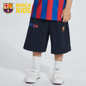 巴塞罗那俱乐部官方商品 | 巴萨队徽深蓝童装短裤夏款