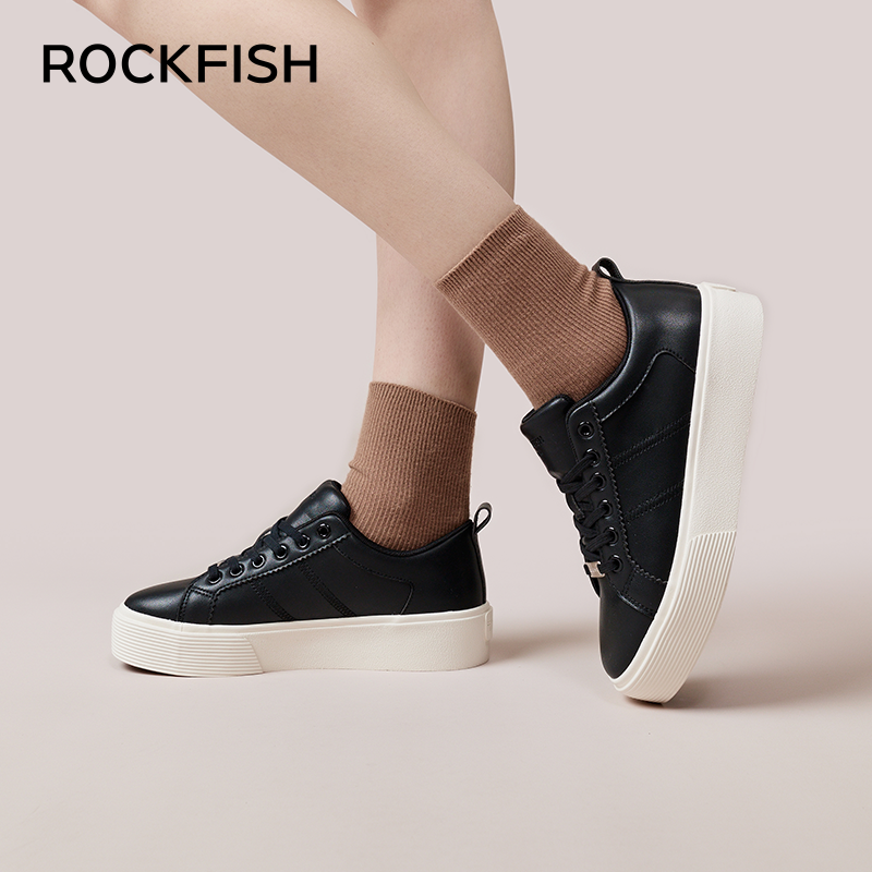 Rockfish 英国772松糕厚底板鞋不怕湿增高小白鞋运动休闲鞋