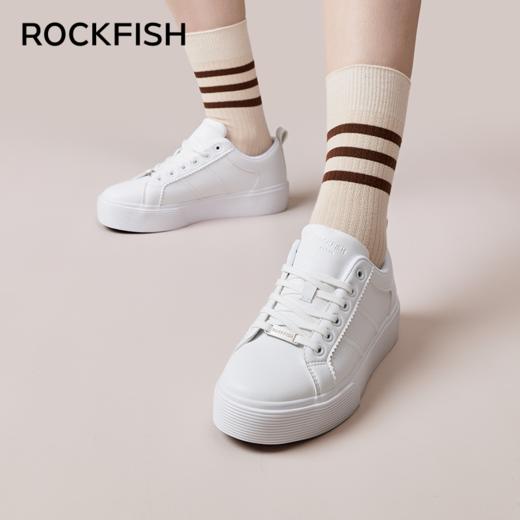 Rockfish 英国772松糕厚底板鞋不怕湿增高小白鞋运动休闲鞋 商品图2