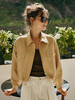 OLrain欧芮儿卡其色短外套女初秋2023新款宽松美式复古工装风上衣 商品缩略图0