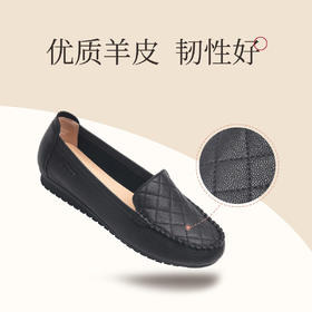 信诺超软羊皮女鞋2023新款秋季百搭豆豆鞋中老年妈妈真皮软底单鞋23Q2502-27