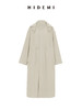HIDEMI 极简大廓形可拆卸连帽式工装感抽绳长款风衣 红咖色/海鸥米 商品缩略图12
