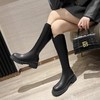 ZHR长筒靴女2023秋季新款简约风气质长筒靴舒适百搭不过膝骑士靴 商品缩略图2