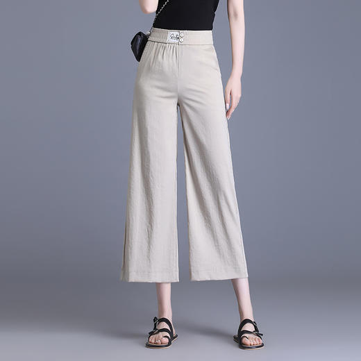 宽松休闲时尚裙裤，松紧腰简约修身九分阔腿裤MYX-BFZY-8507-L 商品图0