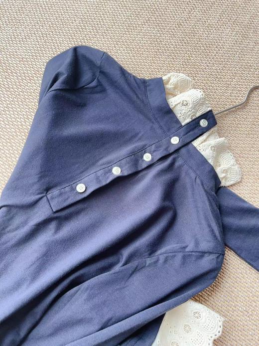 老米优品🎈福利！出口日本工厂 日杂风软绵绵纯棉+刺绣花边立领打底衫  T230831B 商品图8