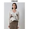 VIMAGE纬漫纪冬季新款刺绣宽松舒适套头针织衫V2001605 商品缩略图0