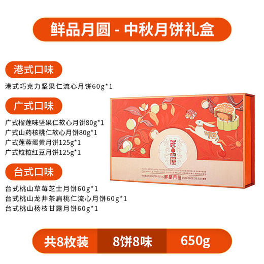 【鲜品屋】-鲜品月圆月饼礼盒650g 商品图5
