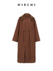 HIDEMI 极简大廓形可拆卸连帽式工装感抽绳长款风衣 红咖色/海鸥米 商品缩略图13