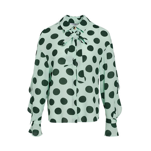 VIMAGE纬漫纪个性时尚印花宽松舒适系带雪纺上衣衬衫V1409005D 商品图9