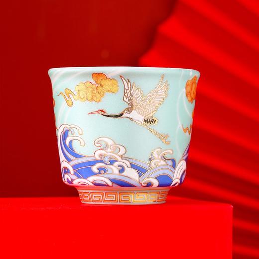 银延颈鹤望鎏银品茗杯 送礼送好友鎏金银杯 商品图6