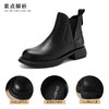 ZHR平底短靴女2023秋冬英伦质感便捷套脚松紧靴显瘦厚底圆头马丁 商品缩略图12