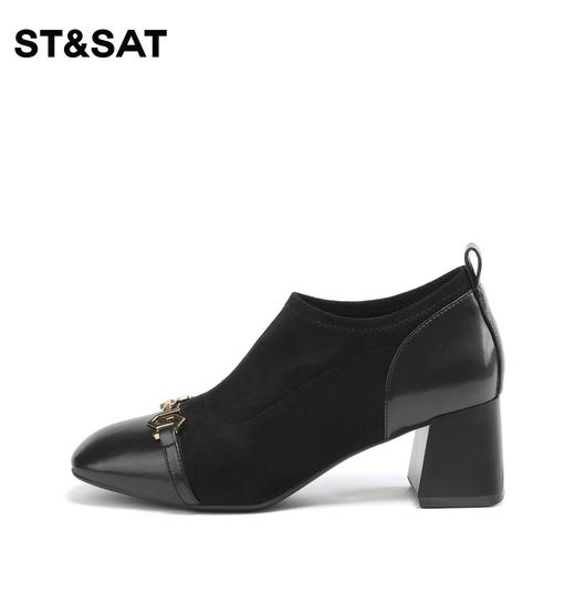 星期六金属扣饰粗高跟法式短靴SS33112177 商品图5