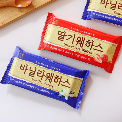 韩国西洲香草味/草莓味薄脆威化饼干50g 片片酥香口感细腻 056968/057387 商品图2