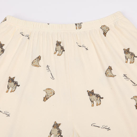 都市丽人好睡好眠女士睡衣针织罗纹棉质薄款长袖长裤类家居服套装LH32K2 商品图6