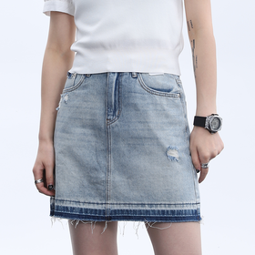 317GD高腰显瘦牛仔半裙30501（蓝A）T79 夏季 321222000028